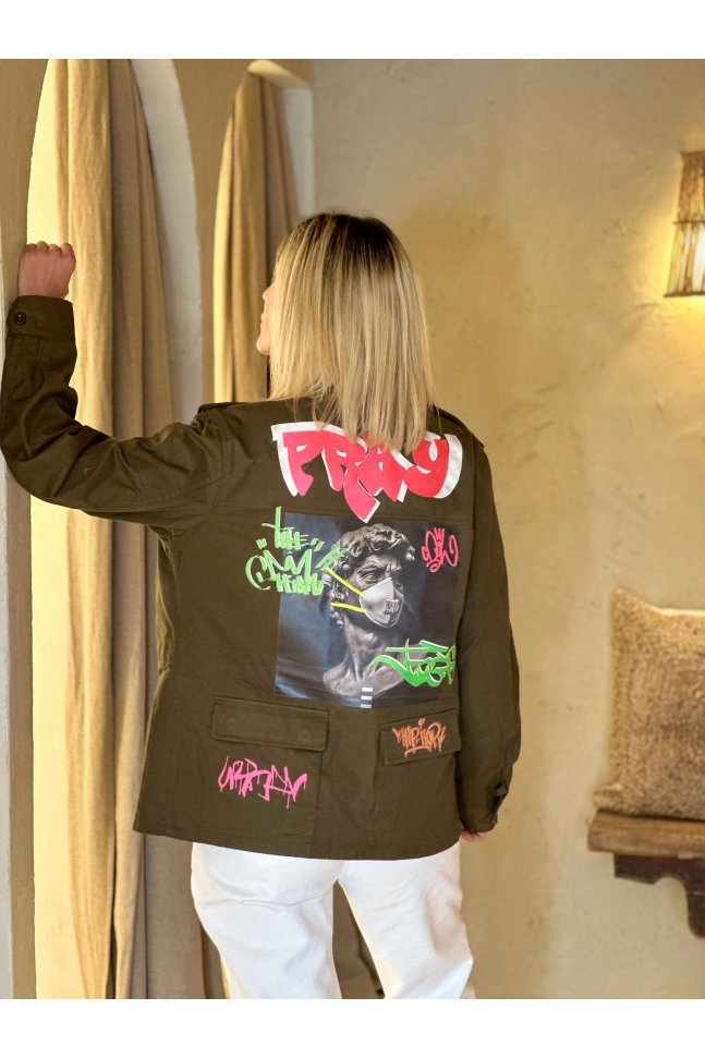 CHAQUETA MILITAR UNISEX GRAFFITI