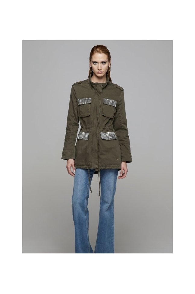 PARKA MILITAR BOLSILLOS CRISTALES